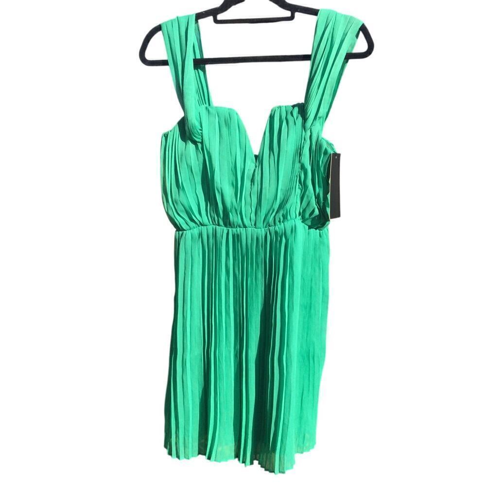 Do+Be mini dress women M Kelly green NEW chiffon holiday festive formal cocktail
